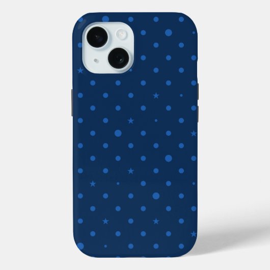 田舎風のエレガントな青と黒の星 Case-Mate iPhoneケース (裏面)