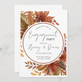 田舎風のエンゲージメントパーティー招待状、印刷可能 招待状 (正面/裏面)