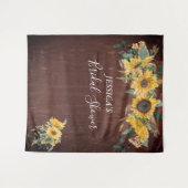 田舎風のカントリー仕様のひまわりウェディングシャワーの木材 タペストリー (正面(横))