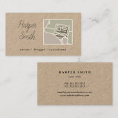 田舎風のクラフト紙作家のブロガー名刺 名刺 (正面/裏面)