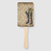 田舎風のダマスク西部の国のカウボーイ・ブーツ ハンドファン (正面)