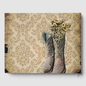 田舎風のダマスク西部の田舎結婚の納屋 ゲストブック (裏面)