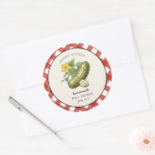 田舎風のディル漬け缶詰の瓶ラベル ラウンドシール (封筒)