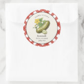 田舎風のディル漬け缶詰の瓶ラベル ラウンドシール (バッグ)