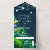 田舎風のトロピカルウェディング オールインワン招待状 (内側)