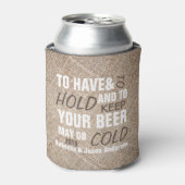 田舎風のバーラップ西部の田舎の結婚式の好意 缶クーラー (缶正面)