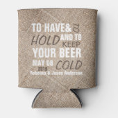 田舎風のバーラップ西部の田舎の結婚式の好意 缶クーラー (正面)