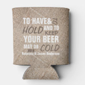 田舎風のバーラップ西部の田舎の結婚式の好意 缶クーラー (裏面)