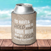 田舎風のバーラップ西部の田舎の結婚式の好意 缶クーラー