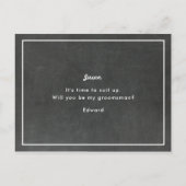 田舎風のブラックボード　あなたは僕の結婚式に付き合ってくれる？ インビテーションポストカード (裏面)