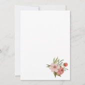 田舎風のベビーカー 水彩フラワー ベビーシャワー 招待状 (裏面)