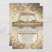 田舎風のメイスンの瓶結婚式招待状 招待状 (正面/裏面)