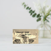 田舎風のロングホーン牛のセピア色 名刺 (スタンド正面)