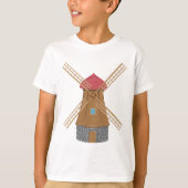 田舎風の伝統的な木製風車 Tシャツ (正面)