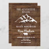 田舎風の冒険が始まるベビーシャワーの招待状 招待状 (正面/裏面)