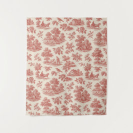 田舎風の囁き – 赤いトイルのウォールテープ タペストリー