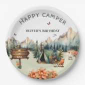 田舎風の山の冒険の誕生日紙皿 ペーパープレート (正面)