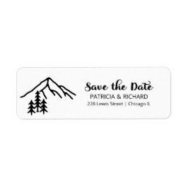 田舎風の山の結婚式 セーブ・ザ・デート ラベル