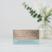 田舎風の建設と日曜大工の工具と木材 名刺 (スタンド正面)