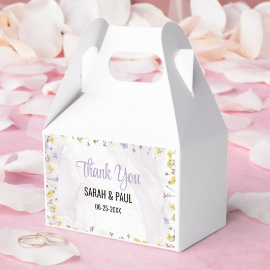 田舎風の春の花のエレガントな結婚式 フェイバーボックス (ウェディング)