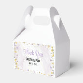 田舎風の春の花のエレガントな結婚式 フェイバーボックス (正面サイド)