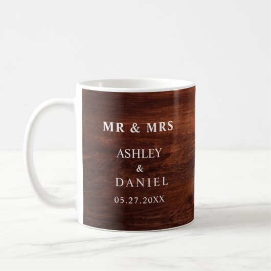 田舎風の木の穀倉の結婚式 コーヒーマグカップ (左)