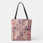 田舎風の木の花と蝶々 トートバッグ (裏面)