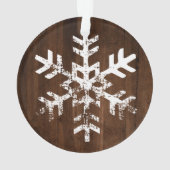 田舎風の木製家族のクリスマス オーナメント (裏面)