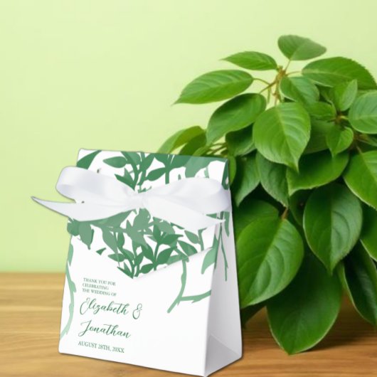 田舎風の植物の葉のウェディング フェイバーボックス
