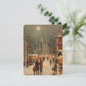 田舎風の楽しいクリスマス家族 シーズンカード (スタンド正面)