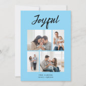 田舎風の楽しい四人家族の写真コラージュ迷惑な害虫 シーズンカード (正面)