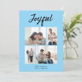 田舎風の楽しい四人家族の写真コラージュ迷惑な害虫 シーズンカード (スタンド正面)