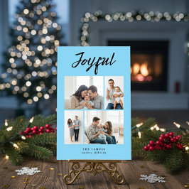 田舎風の楽しい四人家族の写真コラージュ迷惑な害虫 シーズンカード