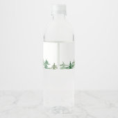田舎風の水彩画の森の木立の卒業 ペットボトルラベル (裏面)