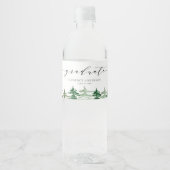 田舎風の水彩画の森の木立の卒業 ペットボトルラベル (正面)