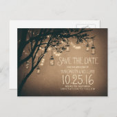 田舎風の灯りメイソンの瓶は日付を保存 案内ポストカード (正面/裏面)