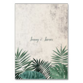 田舎風の熱帯の葉の表記号、水彩 テーブルナンバー (裏面)