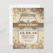 田舎風の田舎のメイスン・ジャーは日付のポストカードを除く 案内ポストカード (正面/裏面)