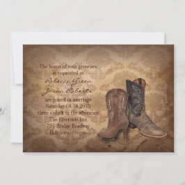 田舎風の田舎者の西カウボーイ結婚ズの 招待状