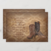 田舎風の田舎者の西カウボーイ結婚ズの 招待状 (正面/裏面)