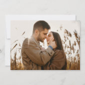 田舎風の秋の花のカリグラフィー写真の結婚式 セーブザデート (裏面)
