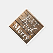 田舎風の納屋の木のミツバチ スタンダードカクテルナプキン (角)