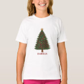 田舎風の素朴なクリスマスツリーホワイト Tシャツ (正面)