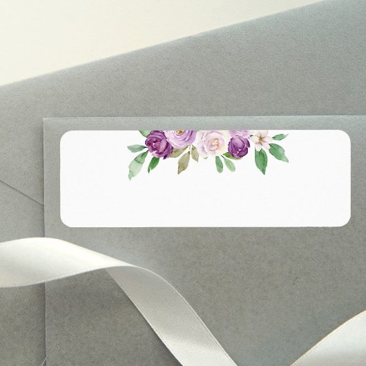 田舎風の紫の花の結婚式のブランケット ラベル
