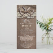 田舎風の結婚式のメニューカード メニュー (スタンド正面)