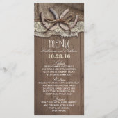 田舎風の結婚式のメニューカード メニュー (正面)