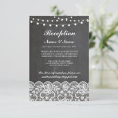 田舎風の結婚式の招待状カード チョークレース ライト 招待状 (スタンド正面)