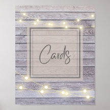 田舎風の結婚式またはブライズシャワーのカード看板