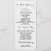 田舎風の結婚式 プログラム (裏面)