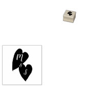 田舎風の結婚式 | モノグラムの二つのハート ラバースタンプ (押印)